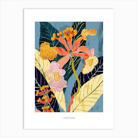 Colourful Flower Illustration Poster Lantana 1 Art Print