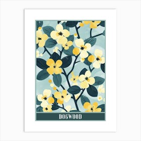 Dogwood Tree Flat Illustration 4 Poster Art Print