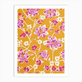 Goldenrod Floral Print Warm Tones 2 Flower Art Print