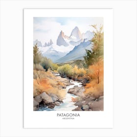 Patagonia Argentina Watercolour Travel Poster 1 Art Print