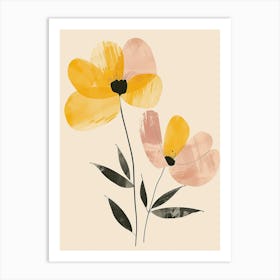 Hanoi Flower Market Boho Minimalist Style Art Print