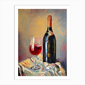 Rosé Champagne 1 Oil Painting Cocktail Poster Art Print