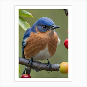 Eastern Bluebird-Reimagined 5 Art Print