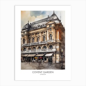 Covent Garden 4 Watercolour Travel Poster Art Print
