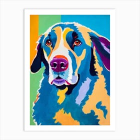 Flat Coated Retriever 2 Fauvist Style Dog Art Print