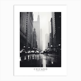 Poster Of Chicago, Black And White Analogue Photograph 4 Art Print