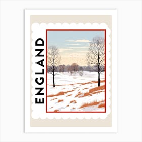 Retro Winter Stamp Poster Richmond England 5 Art Print