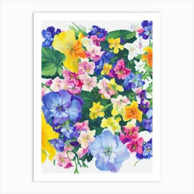 Delphinium Modern Colourful Flower Art Print