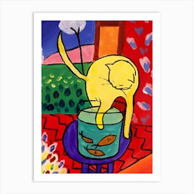 Cat In A Bowl Art Print