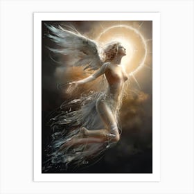 Sexy Angel with Holy Light Art Print