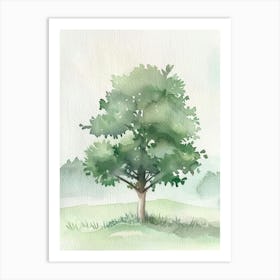 Apple Tree Atmospheric Watercolour Painting 4 Art Print