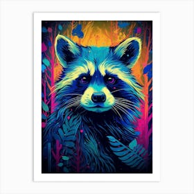 Raccoon Guardians Pop Art 4 Art Print