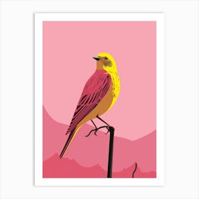 Minimalist Yellowhammer 2 Illustration Art Print