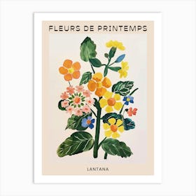 Spring Floral French Poster  Lantana 2 Art Print