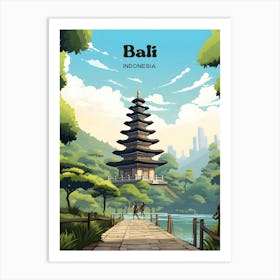 Bali Indonesia Vacation Travel Art Illustration Art Print