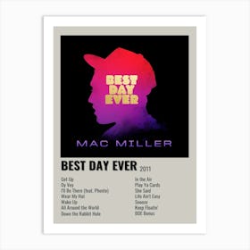 Mac Miller Best Day Ever 2011 Poster Art Print