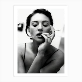 Monica Bellucci Smoking Art Print