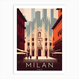 Milan Italy Retro Travelling Art Print