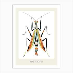 Colourful Insect Illustration Praying Mantis 1 Poster Art Print