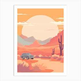 Vintage Car In The Desert 4 Art Print