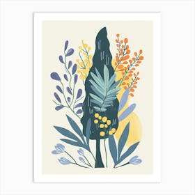 Cypress Tree Flat Illustration 4 Art Print