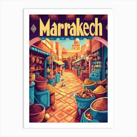 Aihrgdesign A 1970s Inspired Travel Poster For Marrakech 1 Art Print