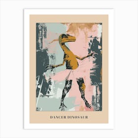 Dinosaur Dancing In A Tutu Pastels 4 Poster Art Print