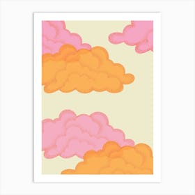 Pink And Orange Clouds Art Print