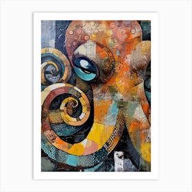 Mixed Media Octopus Painting 1 Art Print