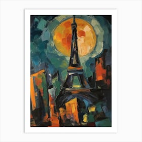 Eiffel Tower Paris Pablo Picasso Style 3 Art Print