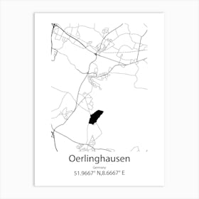 Oerlinghausen,Germany Minimalist Map Art Print