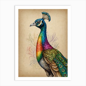 Peacock Canvas Art Art Print