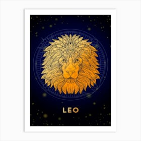 Zodiac Sign Leo — Zodiac golden sign Art Print