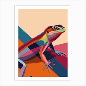 Anoles Lizard Abstract Modern Illustration 3 Art Print