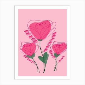 Pink Roses Art Print