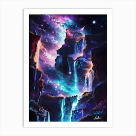 Fantasy Nebula Waterfall Art Print