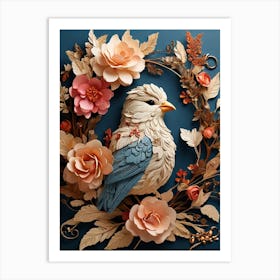 Bird In A Wreath 22 Art Print