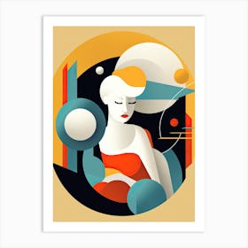 Rhythms of Resilience: Woman in Abstract Harmony Art Print