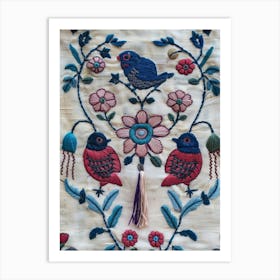 Birds And Flowers 1 Art Print