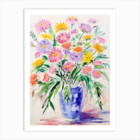 Flower Painting Fauvist Style Asters 4 Art Print