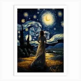 Dance Of Celestial Hues Rediscovering The Magic In Starry Night Art Print