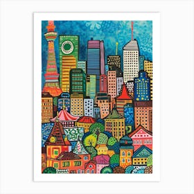 Kitsch Tokyo Colourful 1 Art Print