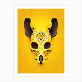 Animal Skull Yellow 1 Mexican Art Print