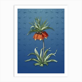 Vintage Fritillaries Botanical on Bahama Blue Pattern n.2109 Art Print