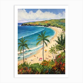 Hapuna Beach, Hawaii, Matisse And Rousseau Style 1 Art Print