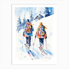 Jackson Hole Mountain Resort   Wyoming Usa, Ski Resort Illustration 1 Art Print