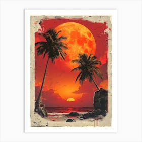 Sunset At The Beach 9 Art Print