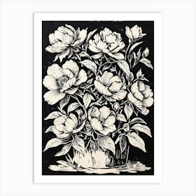 Peonies In A Vase 1 Art Print