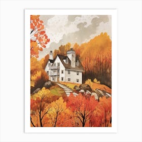 House In The Woods Watercolour 1 Art Print