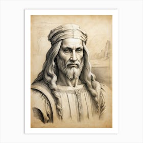 Portrait Of Leonardo Da Vinci Art Print